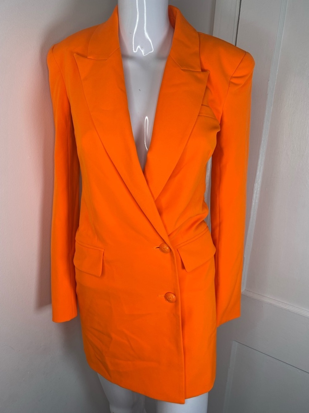 L'AGENCE NWT Marlee Vibrant Orange Tailored Blazer Dress - Picture 2 of 14